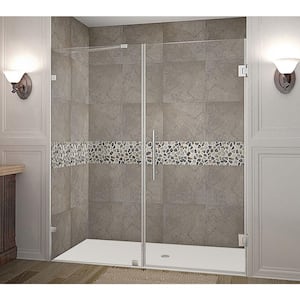 Nautis 72 in. x 72 in. Completely Frameless Hinged Shower Door in Chrome