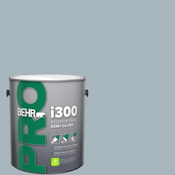 BEHR PRO 1 gal. #N480-3 Shadow Blue Semi-Gloss Interior Paint