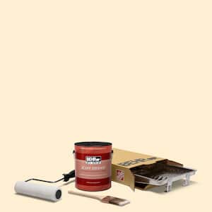 1 gal. #YL-W03 Honied White Ultra Extra Durable Flat Interior Paint and 5-Piece Wooster Set All-in-One Project Kit