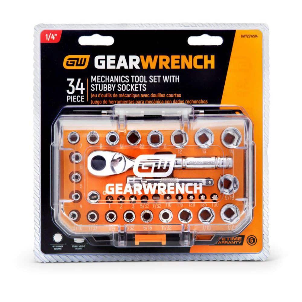 GEARWRENCH 1/4 in. Drive 72-Tooth 6-Point SAE/MM Mechanics Hand Tool ...