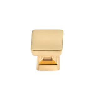 0 in. (0 mm) Center to Center Brushed Brass Zinc Drawer Pull