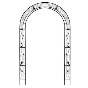 98 .4 in. Metal Garden Arch Garden Arbor Trellis Climbing Plants Support Arch Outdoor Arch Wedding Arch in Black