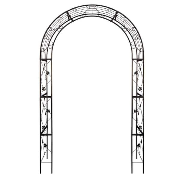 Zeus & Ruta 98 .4 in. Metal Garden Arch Garden Arbor Trellis Climbing ...