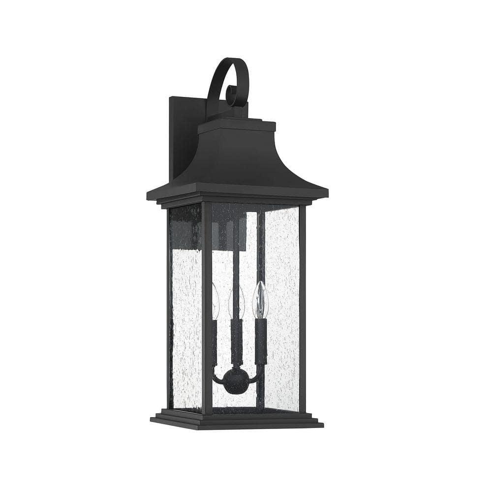 Matte Black Lantern 27.75" Outdoor Wall Sconce