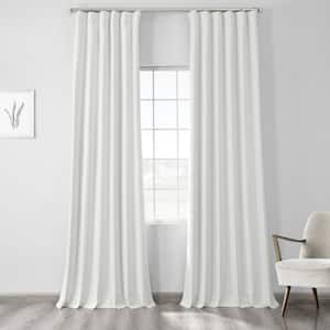 Starlight Off White Thermal Cross Linen Weave Rod Pocket Blackout Curtain - 50 in. W x 108 in. L (1 Panel)