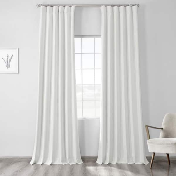 Exclusive Fabrics & Furnishings Starlight Off White Thermal Cross Linen Weave Rod Pocket Blackout Curtain - 50 in. W x 108 in. L (1 Panel)