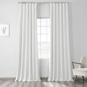 Starlight Off White Thermal Cross Linen Weave Rod Pocket Blackout Curtain - 50 in. W x 120 in. L