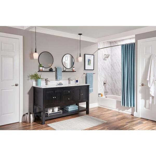 Genta Single Handle Single Hole Bathroom Faucet in Spot Resist Brushed Nickel (2-Pack)