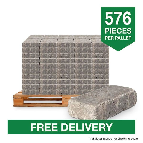 RumbleStone Mini 7 in. x 3.5 in. x 1.75 in. Greystone Concrete Paver (576 Pcs. / 98 Sq. ft. / Pallet)