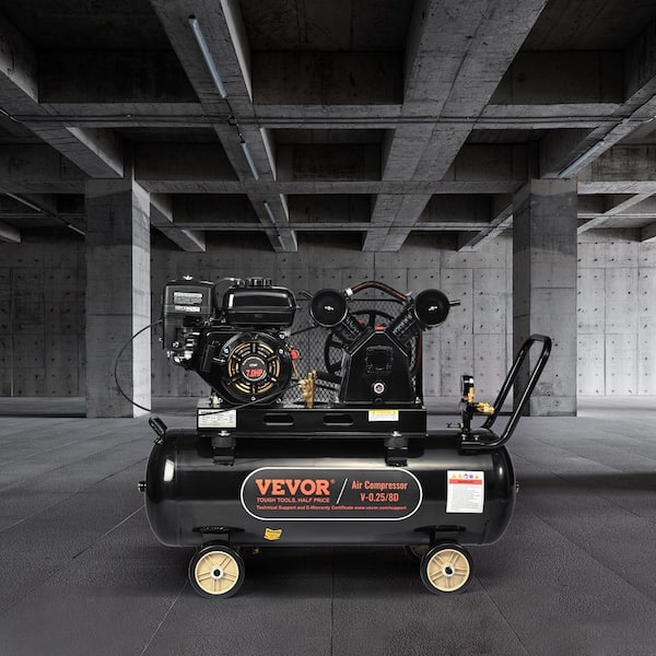 7HP Gas Powered Air Compressor, 21 Gallon Horizontal Air Compressor Tank, 9CFM@115PSI Gas Driven Piston Pump