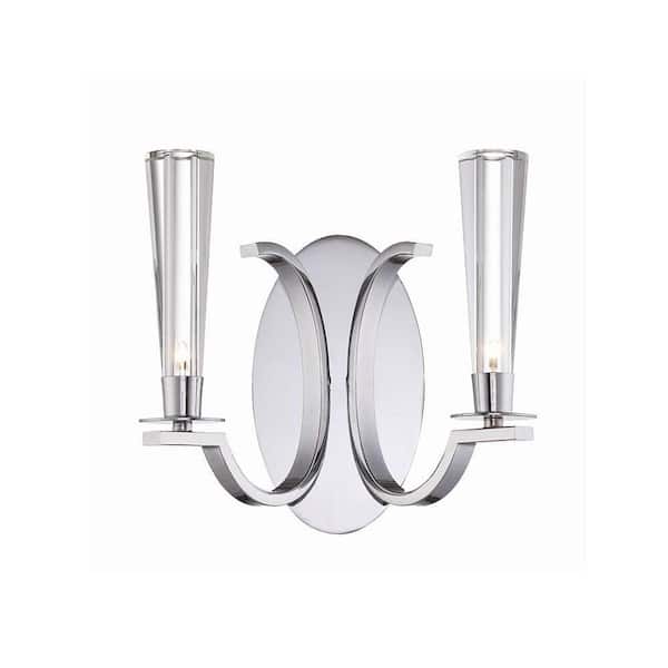 Unbranded Cromo Collection 2-Light Chrome Wall Sconce