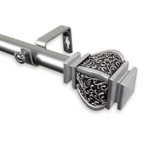 48 in. - 84 in. Telescoping 1 in. Single Curtain Rod Kit in Satin Nickel with Margot Finial