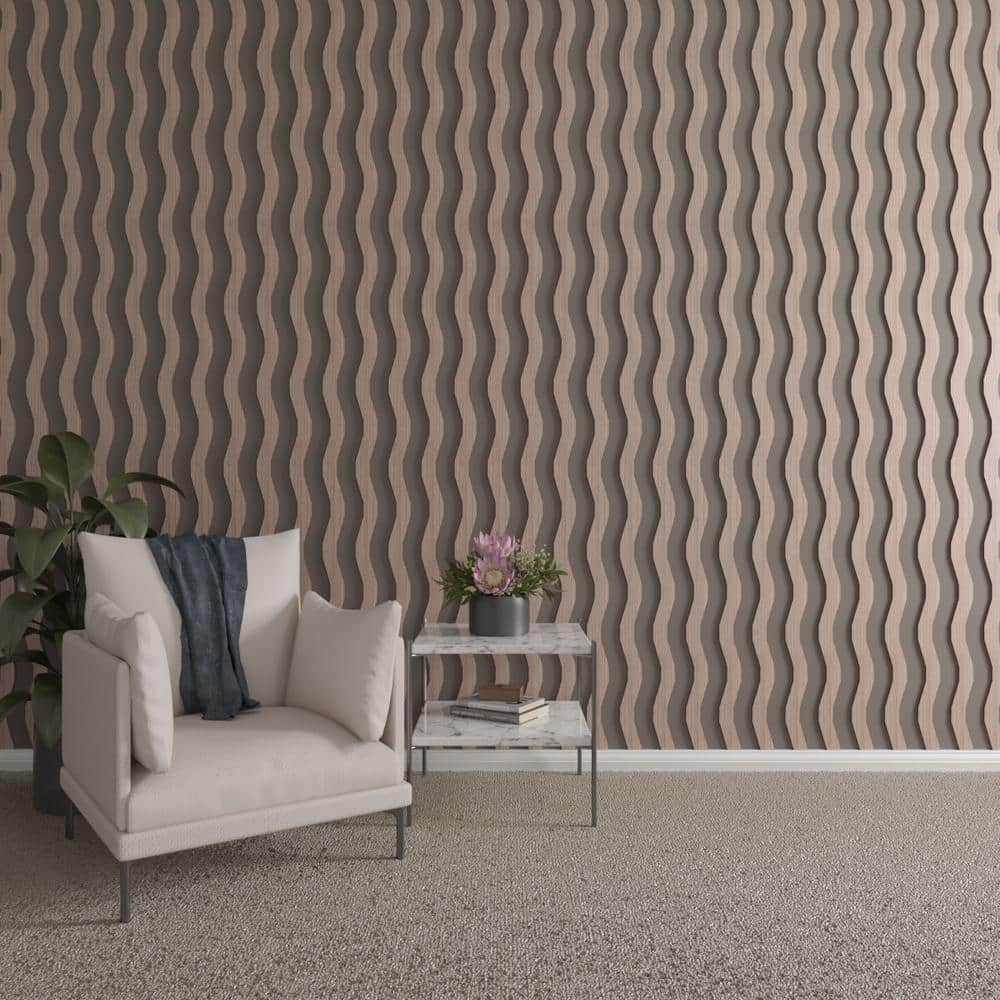 Walnut Adjustable Decorative Wood Slat Wall Panel Kit, 47" Height