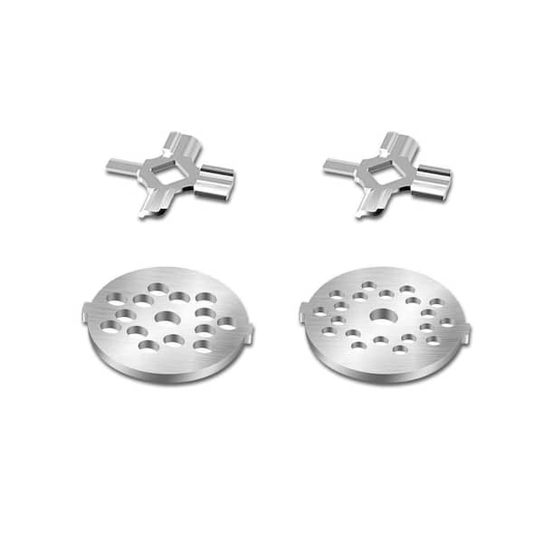 Stainless Steel Meat Grinder Plates and Blades with Coarse and Fine Options for KitchenAid Mixer Attachments