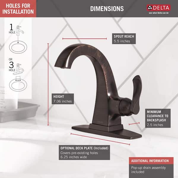 Delta 15741LF-RB Everly 4 in Centerset Single-Handle Bathroom Faucet in