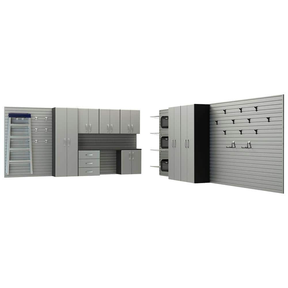 Flow Wall 9Piece Composite Wall Mounted Garage Storage System in