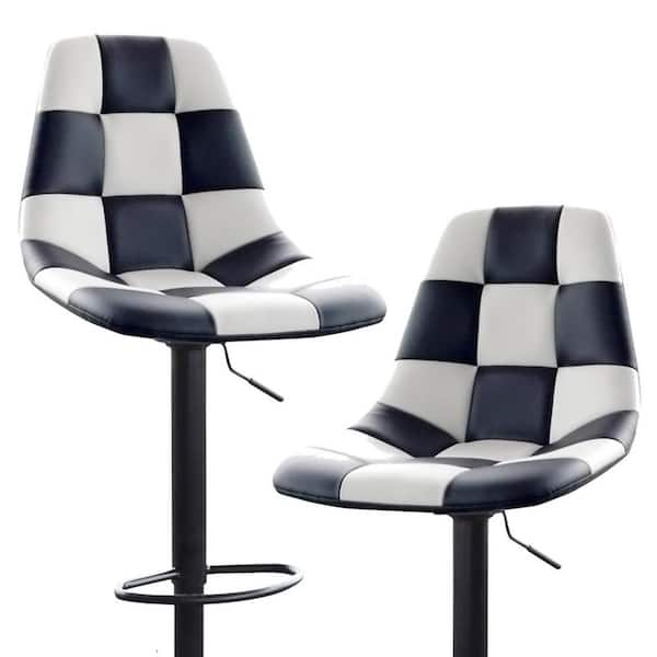 AmeriHome Checkered Racing 24 in. Black and White Vinyl Full Back