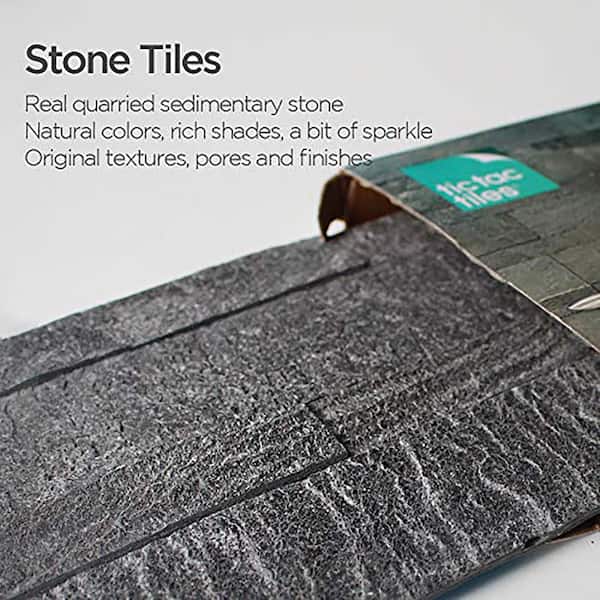 4-sheets Silver Pearl 24 in. x 6 in. Peel, Stick Self-Adhesive Decorative 3D Stone Tile Backsplash (3.87 sq.ft. / pack)