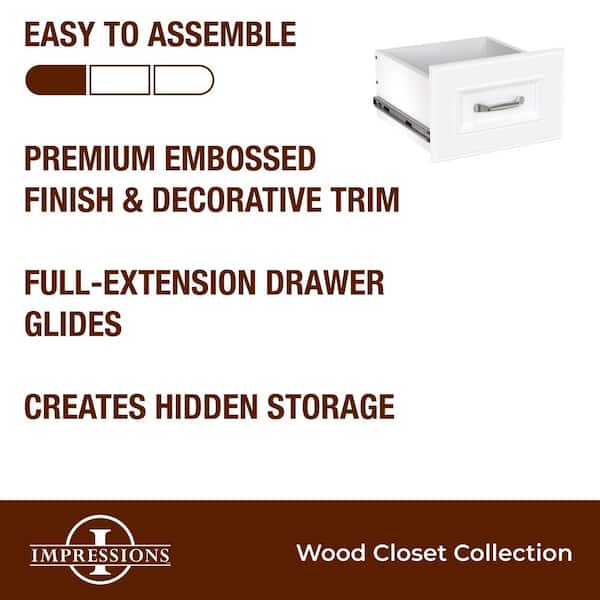 Impressions 13 in. W x 9 in. H White Wood Drawer Kit for 16 in. W Impressions Tower