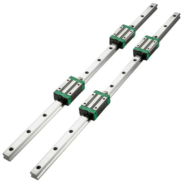 VEVOR (2-Pcs) Linear Rail 0.79-67 in. Linear Bearings and Rails w/ (4-Pcs) HSR20 Bearing Block Linear Motion Slide Rails Plus