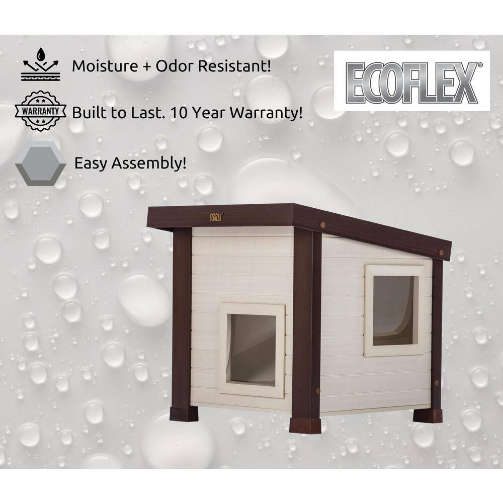 Maple and Brown ECOFLEX Outdoor Cat House with Dual Entry