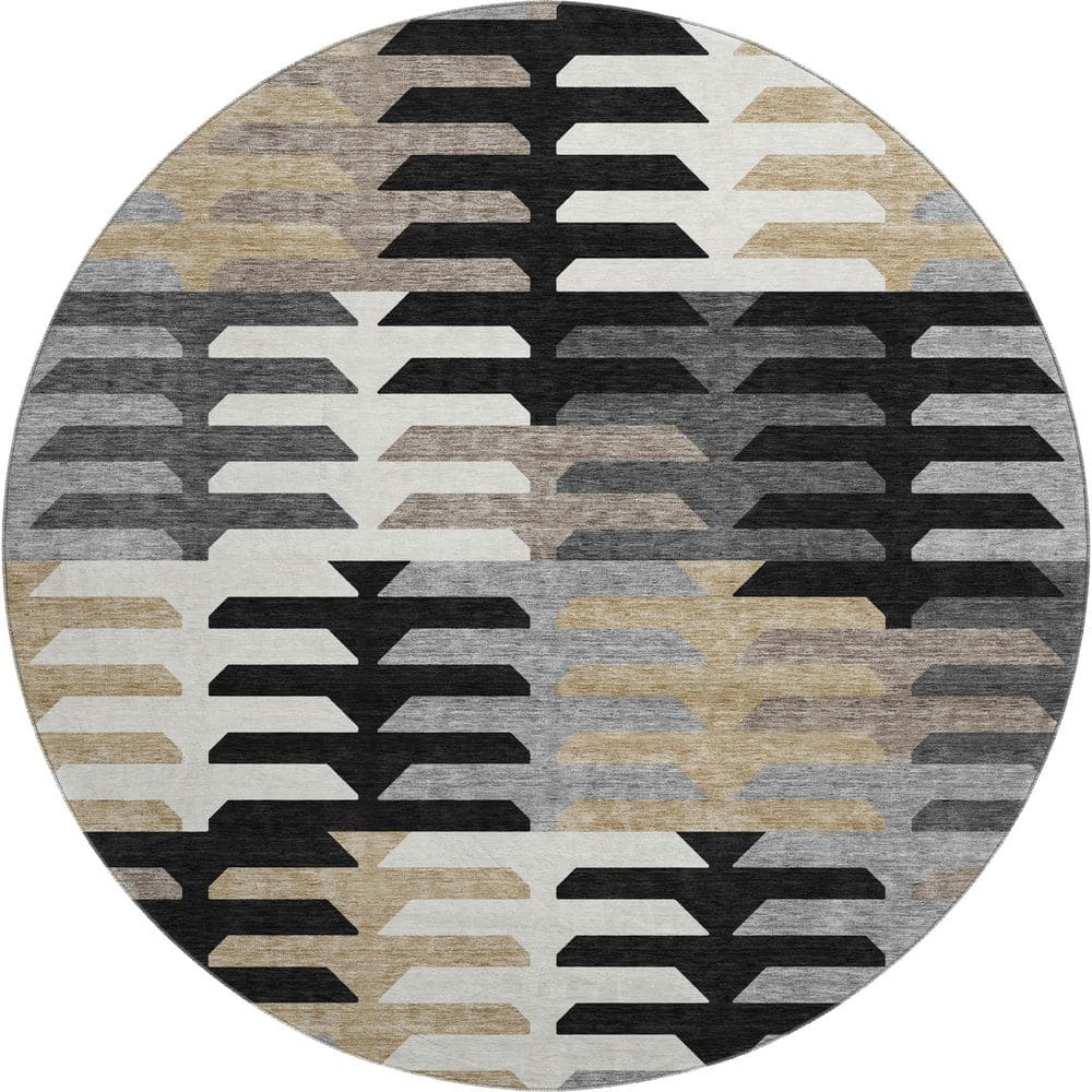 Addison Rugs Mayfield Premium Machine Washable Abstract AMF2328 Black 8 ...