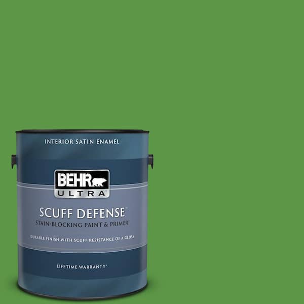 BEHR ULTRA 1 gal. #430B-7 Cress Green Extra Durable Satin Enamel Interior Paint & Primer