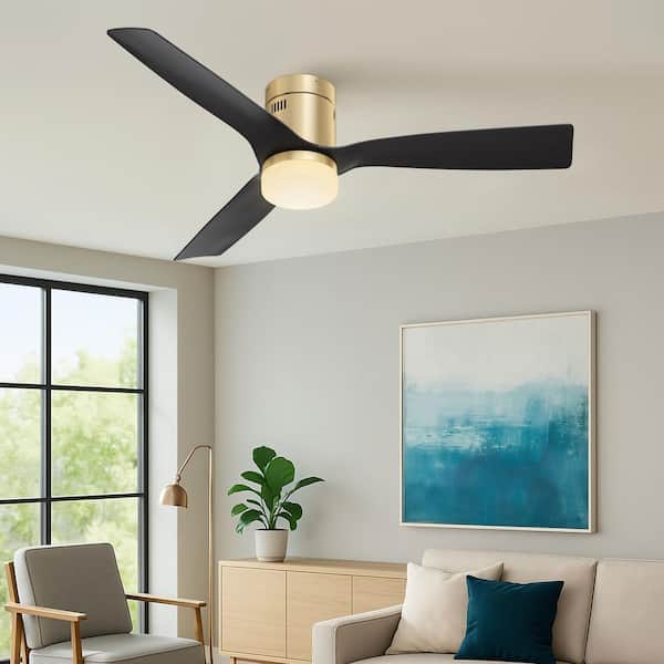 Palencia 52 in. Dimmable LED Indoor Gold Smart Ceiling Fan with Light and Remote, Works with Alexa and Google Home