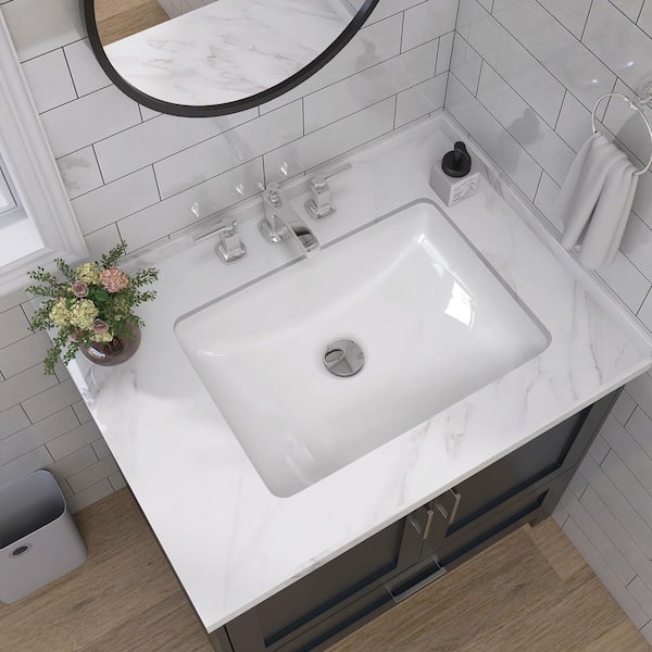 Zeafive 20.5 in. Undermount Rectangular Bathroom Sink w/ Overflow
