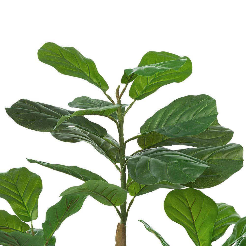 47'' Green Plastic Fiddle Leaf Fig Tree in Black Pot