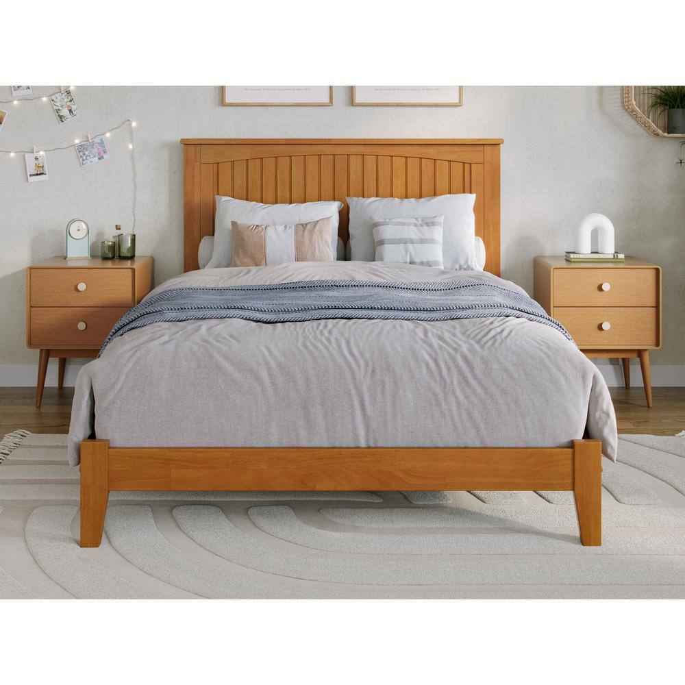 Nantucket Light Toffee Full Upholstered Solid Wood Bed Frame