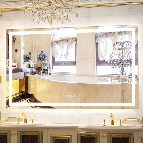 Mirror Frames 24 in. W x 36 in. H Bathroom Wall Mirror in Gold 1-Pack