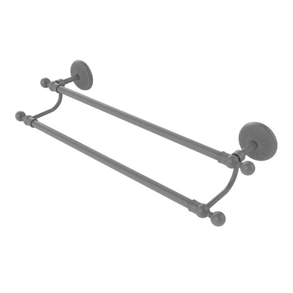 Allied Brass Monte Carlo Collection 24 in. Double Towel Bar in Matte Gray