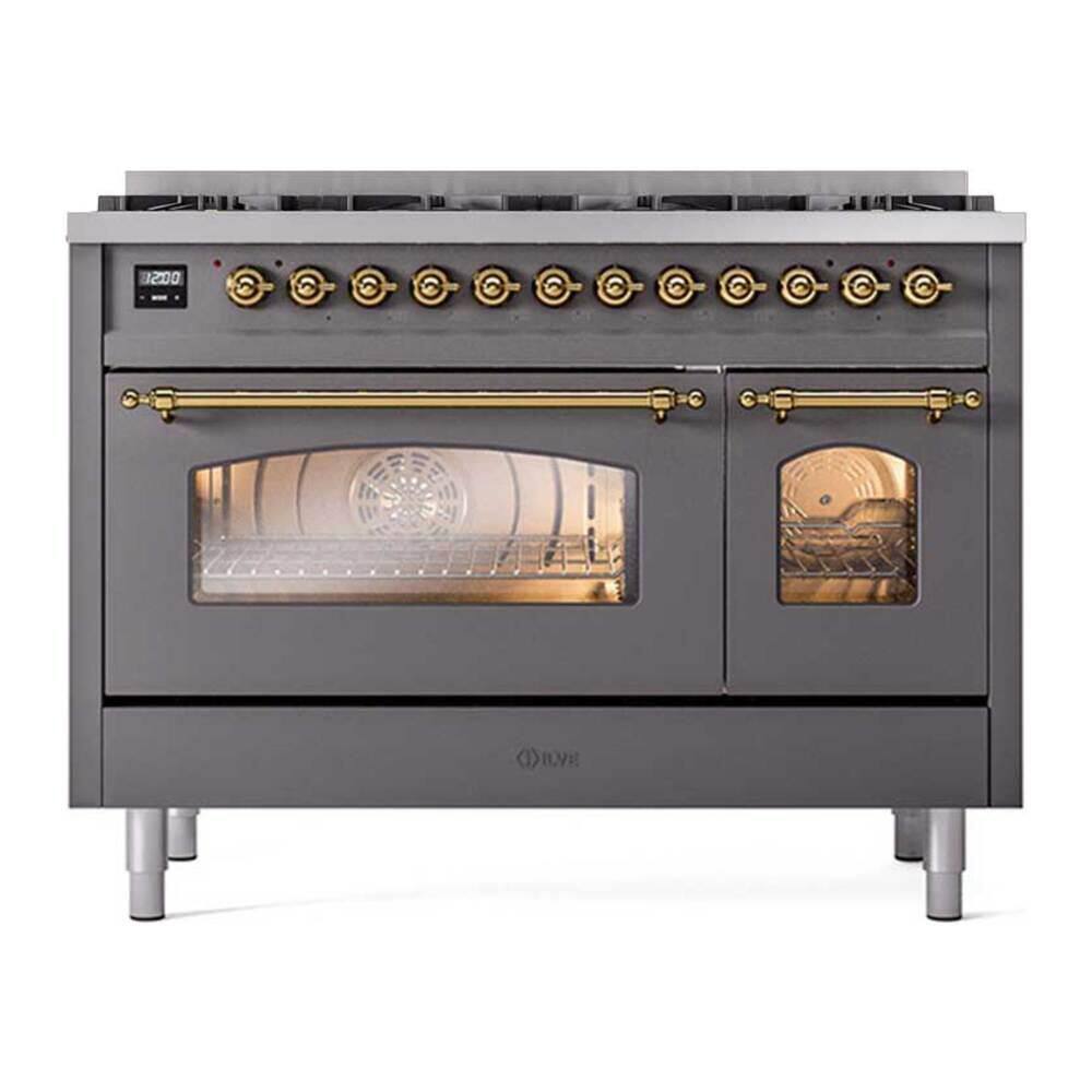 Nostalgie II 48 in. 8 Burner Dual Fuel Natural Gas Range in Graphite Matte price history on PriceWatchPro