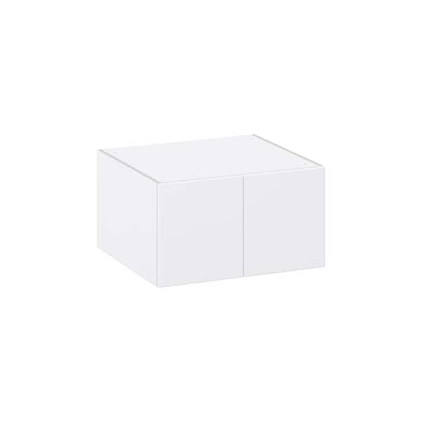 J COLLECTION Timberline 27 in. W x 24 in. D x 15 in. H Assembled Slab Wall Bridge Kitchen Cabinet in Bright White