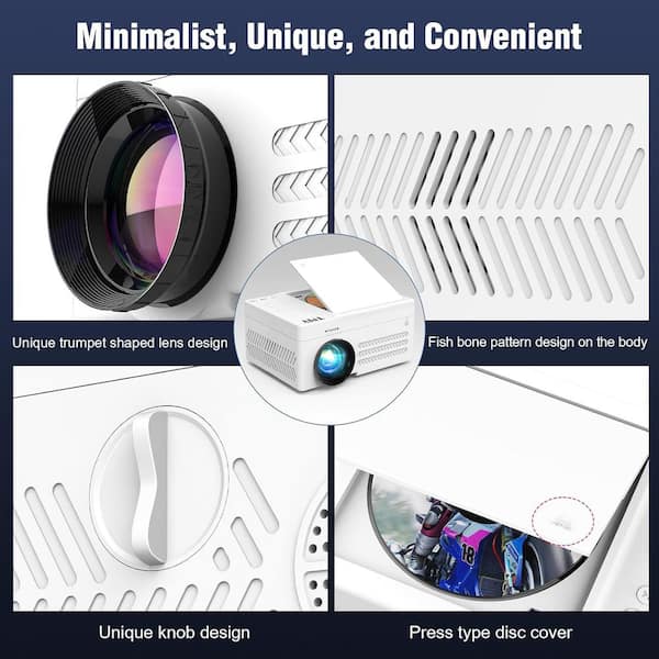 Lukyamzn 1920 x 1080 Full HD Bluetooth Mini Projector with 9500