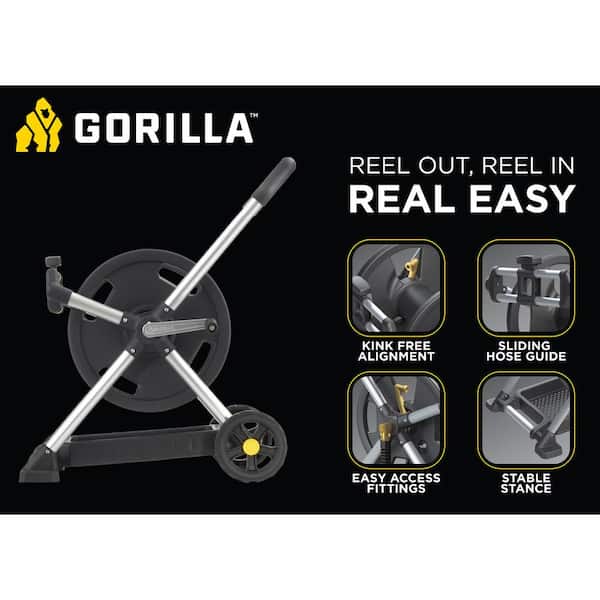 Gorilla 200 ft. Aluminum Zero Rust Premium Mobile Hose Reel GRM-200G - The  Home Depot
