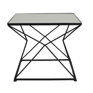 20.5 in. Black Rectangular Metal Plant Stand with 1 Tier