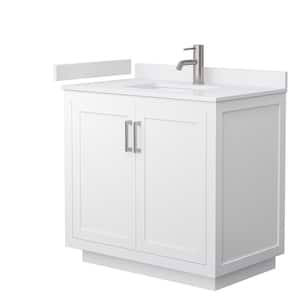 Miranda 36 in. W x 22 in. D x 33.75 in. H Single Sink Bath Vanity in White with White Cultured Marble Top