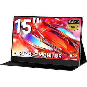Portable Monitor for Laptop 15 Inch, FHD 1080P USB-C HDMI Travel Monitor External for Computer Second Display in Black