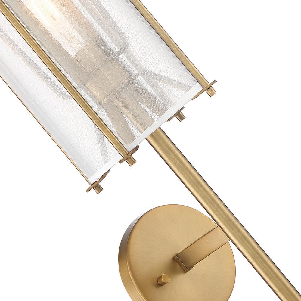 Old Satin Brass Dimmable Wall Sconce with Organza Shade