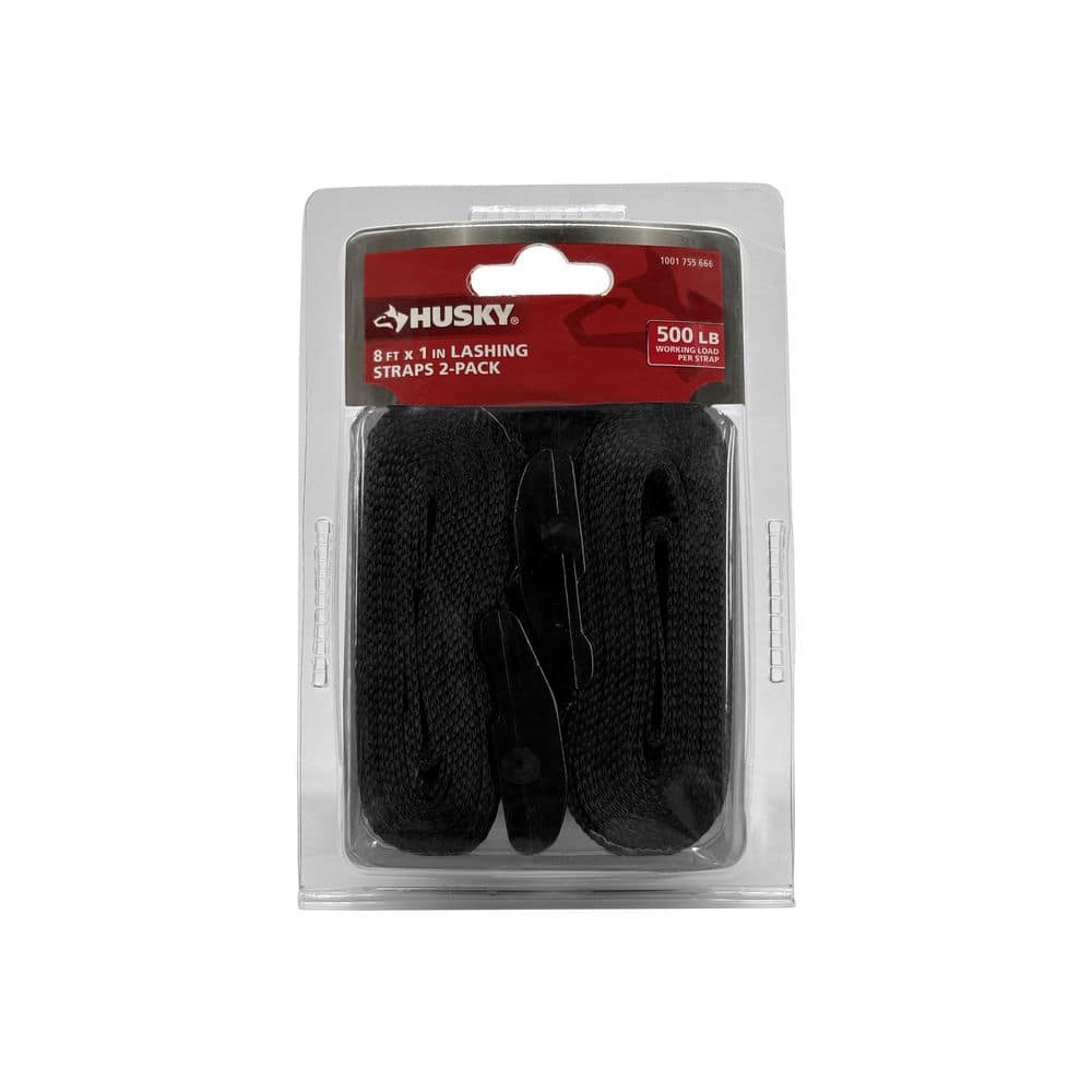 Husky 1 in. x 8 ft. Lashing Strap (2-Pack) FH0911 - The Home