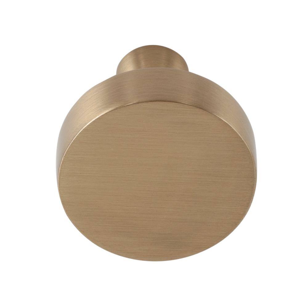 Satin Brass 1-1/8" Round Modern Cabinet Knob