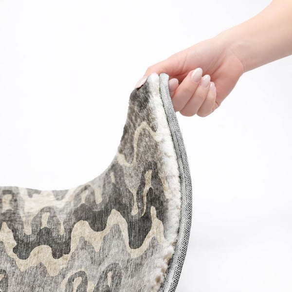 Dream Shag Premium Machine Washable Abstract ADS750 Gray 10 ft. x 14 ft. Area Rug