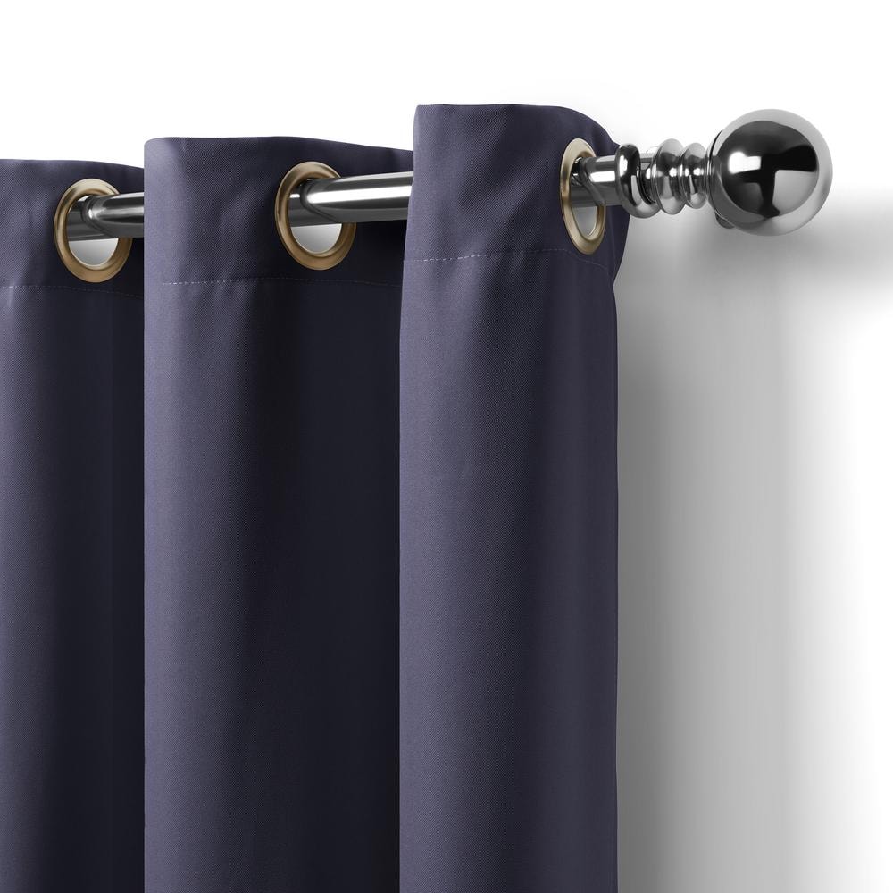 Blue Solid Grommet Room Darkening Curtain - 52 in. W x 84 in. L