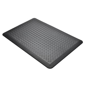 Black Tread Plate Pattern 24 in. x 36 in. Anti-Fatigue Comfort Floor Mat (2-Pack)