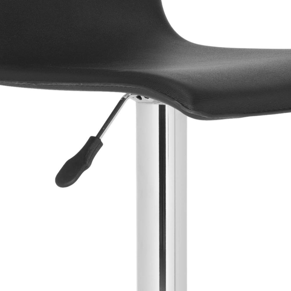 Magda Black Adjustable Swivel Bar Stool with Chrome Frame