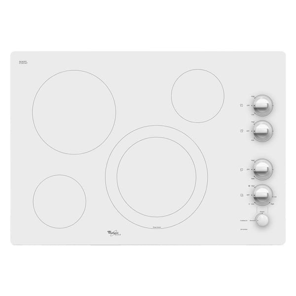 Whirlpool Gold 30 in. Radiant Electric Cooktop in Pure White with 4 Elements including AccuSimmer Element