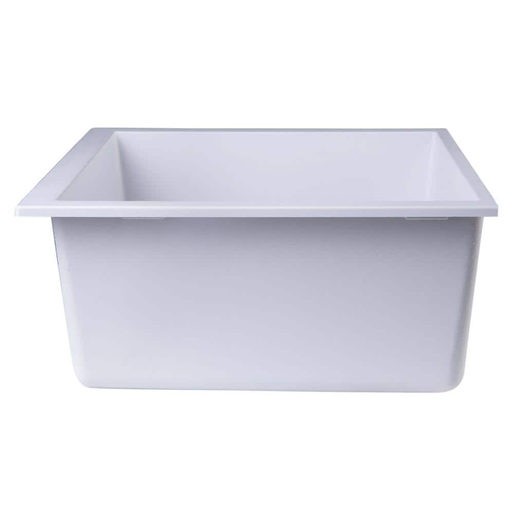 24'' White Granite Composite Undermount Kitchen Sink