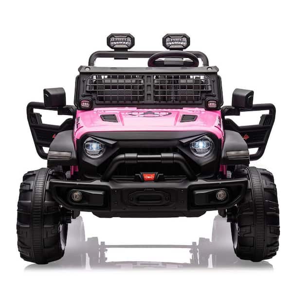 2-Seaters Kids Ride on Truck with Remote Control, 20 in. Large Seat Ride on Car for Toddlers, Pink